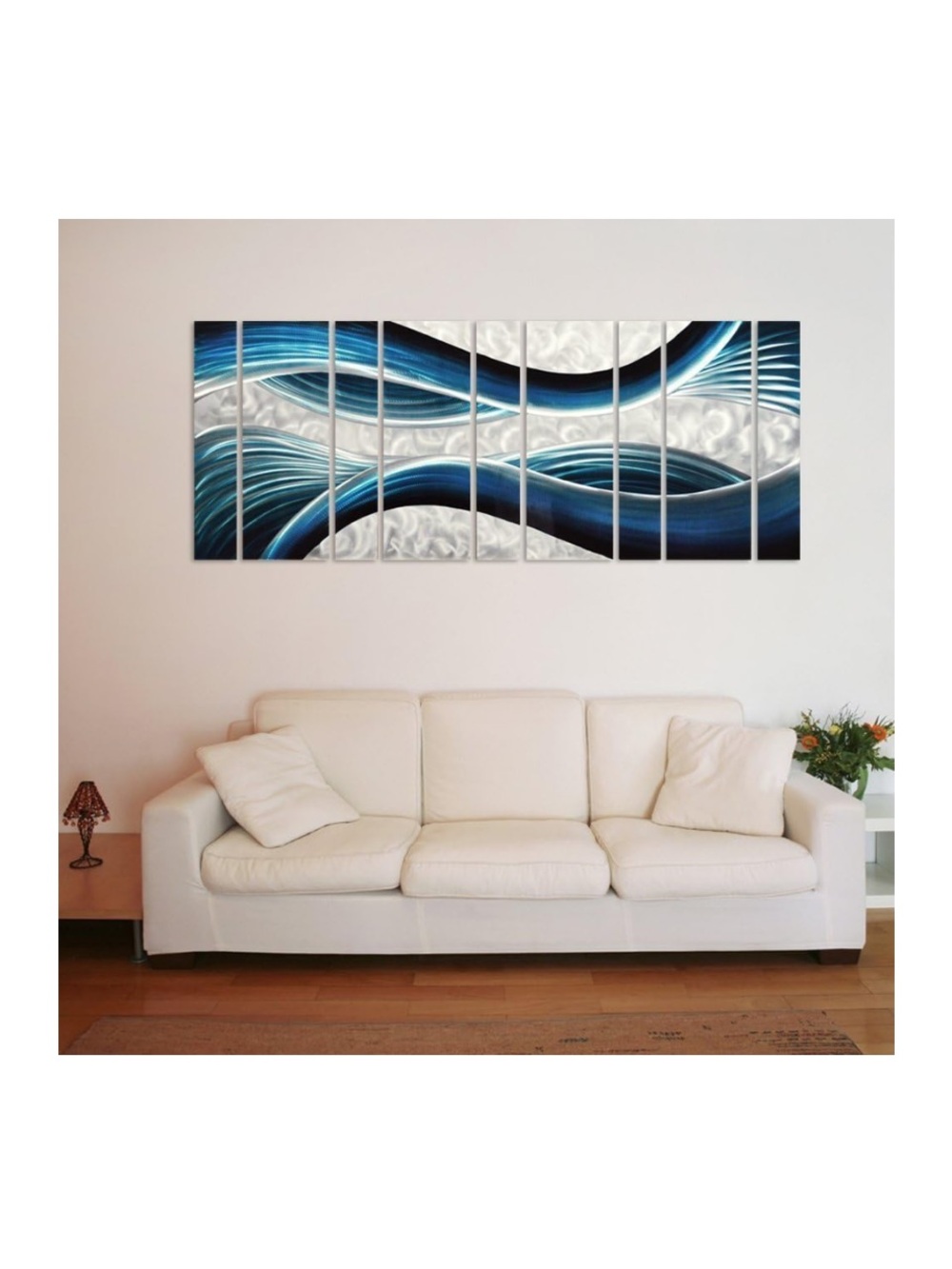 Pure Art 6-Panels Giant (86-Inch-by-32-Inch) 3D Metal Wall Decor in Abstract Oce